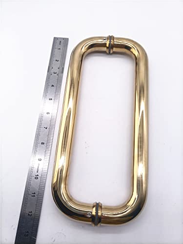 Wanlian Hardware 8Inch Back To Back Tubular Shower Door Pull Handle For Frameless Shower Doors, With Washers (8 Inch Pull Handle) (Gold) #TOP6