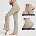 baleaf Women's Khaki Yoga Pants V Crossover Flare Leggings with Pockets Casual Workout Gym Leggings Khaki 29