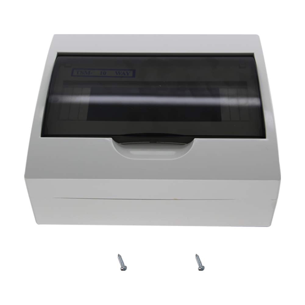 Heyiarbeit IP65 ABS Transparent Cover Power Distribution Protection Box Electronic Junction Box 10 Way for Circuit Breaker Indoor on The Wall 8.66"x7.87"x3.54"(LxWxH) Gray 1Pcs