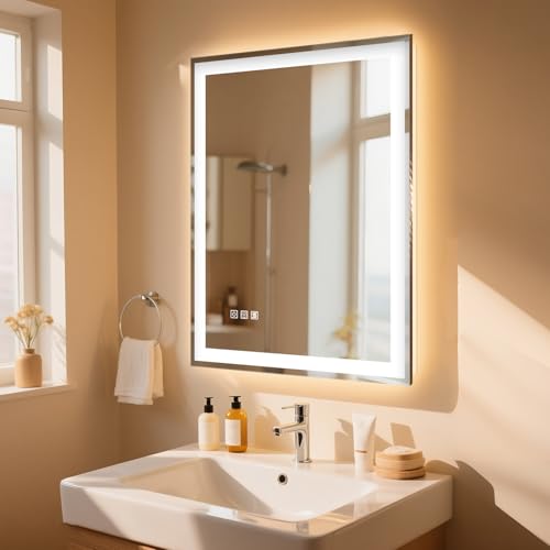 24x32 LED Bathroom Mirror with Lights, Front & Backlit - image 1