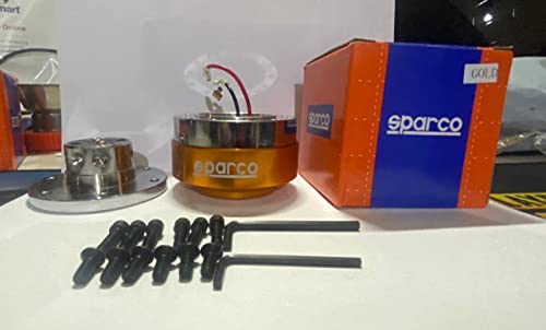 Image of SPARCO Universal Steering Wheel Ball Quick Release Boss Kit Hub Lock Joint Quick Release Hub Steering (Gold-SPARCO Quick Release Boss Kit Hub)