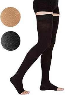 TOFLY Thigh High Compression Stockings, Opaque, Firm Support 15-20 mmHg Gradient Compression