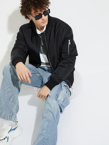 Image of Max Men's Polyester Standard Length URB N MA1 Bomber Jacket