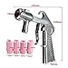 Culnflun Sandblaster Gun Air Siphon Sand Blasting Kit with 4 Nozzles Ceramic Nozzles Abrasive Tool for Metal Rust Removal Glass Etching Aluminum Silver 135x150mm