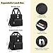 holuxer Insulated Lunch Bag & Lunch Box for Men - Double Deck Reusable Lunch Bag for Women Tote Cooler Bag Leakproof Soft Expandable - Large Lunchbox for Work/Adult/Picnic/Outdoor (Black，15L)