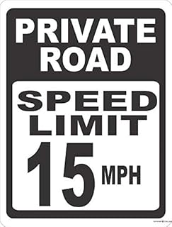 Eletina Twinkle New Road Sign Aluminum Sign Private Road Speed Limit 15 Mph Sign-Help Keep Speeds Down in Neighborhoods Warning Sign Outdoor Decoration 12x16 Inch