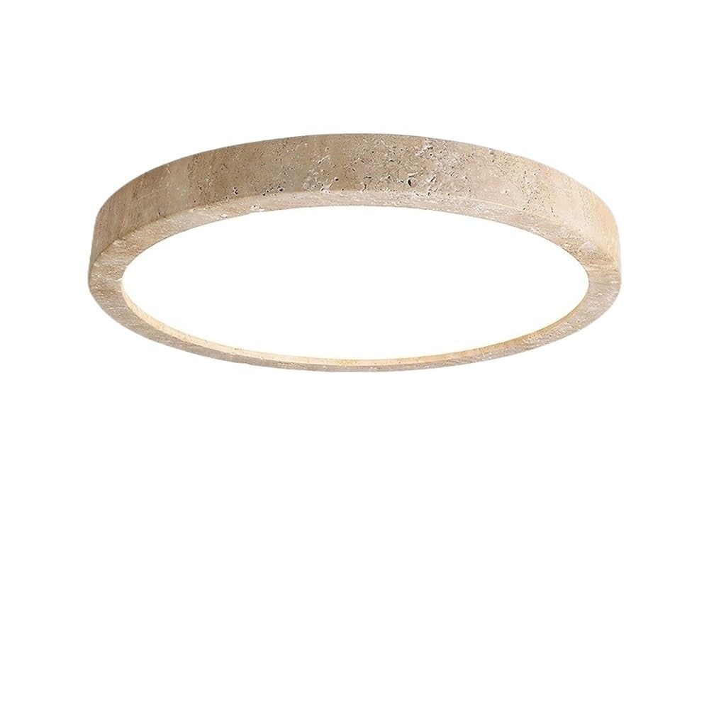 Plafonnier encastré moderne travertin rond dimmable 22,83 et 14,96 pouces