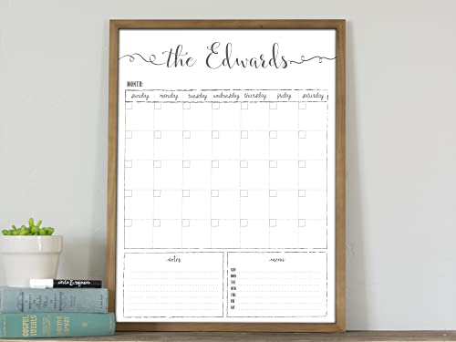 Circle And Square Decor Customized Dry Erase Whiteboard Framed Calendar, Wet Erase Or Dry Erase, 18X24 Or 24X36 Wall Calendar thumb #4