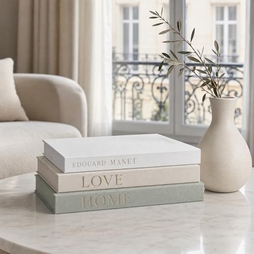 3Pcs Fake Decorative Books Aesthetic Stacked Faux Books with Magnetic Linen for Coffee Table Books Decor Fashion Storage Boxes for Home Office Bar Coffee Table Bookshelf Bedside Table Decor