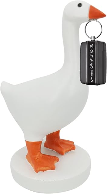 Pumpumly Goose Magnetic Key Holder, Resin Goose Statue, Magnetic Tool Holder Home Decoration, Cute Animal Figurines Keys Holder, for Keys, Glasses, Bells - Orange