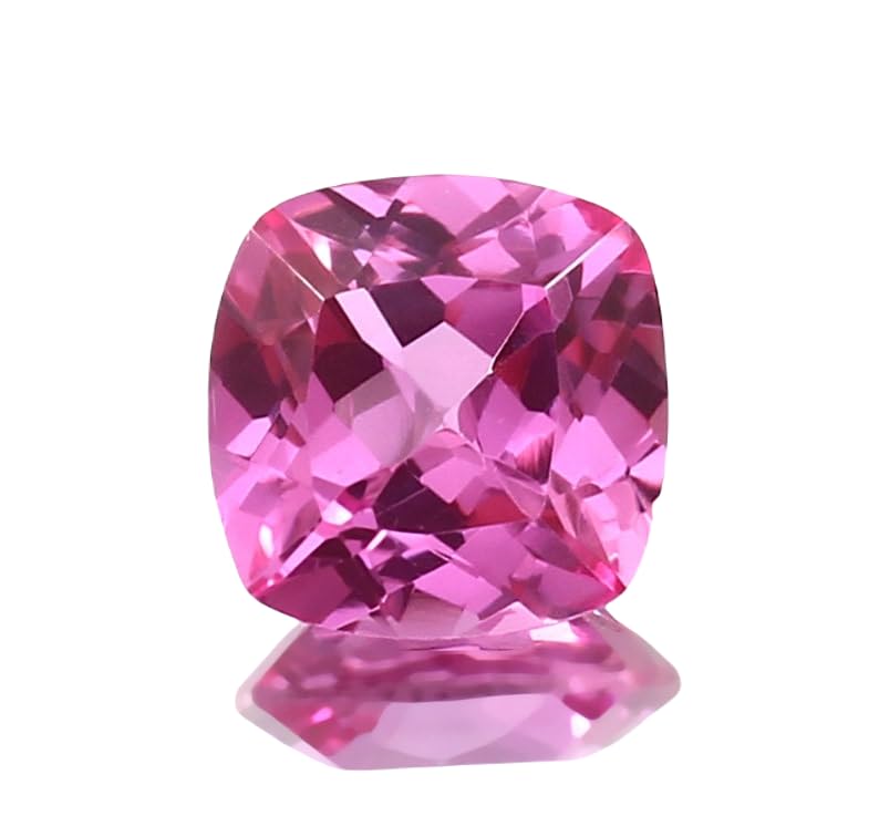 Saphir rose naturel 10x10mm en forme de coussin pour pendentif et bijoux DIY