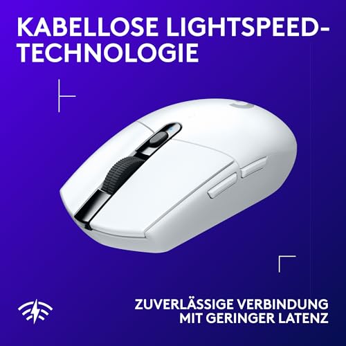 Logitech G G305 LIGHTSPEED kabellose Gaming-Maus mit HERO 12K DPI Sensor, Wireless Verbindung, 6 programmierbare Tasten, 250 Stunden Akkulaufzeit, Leichtgewicht, PC/Mac - Weiß 3