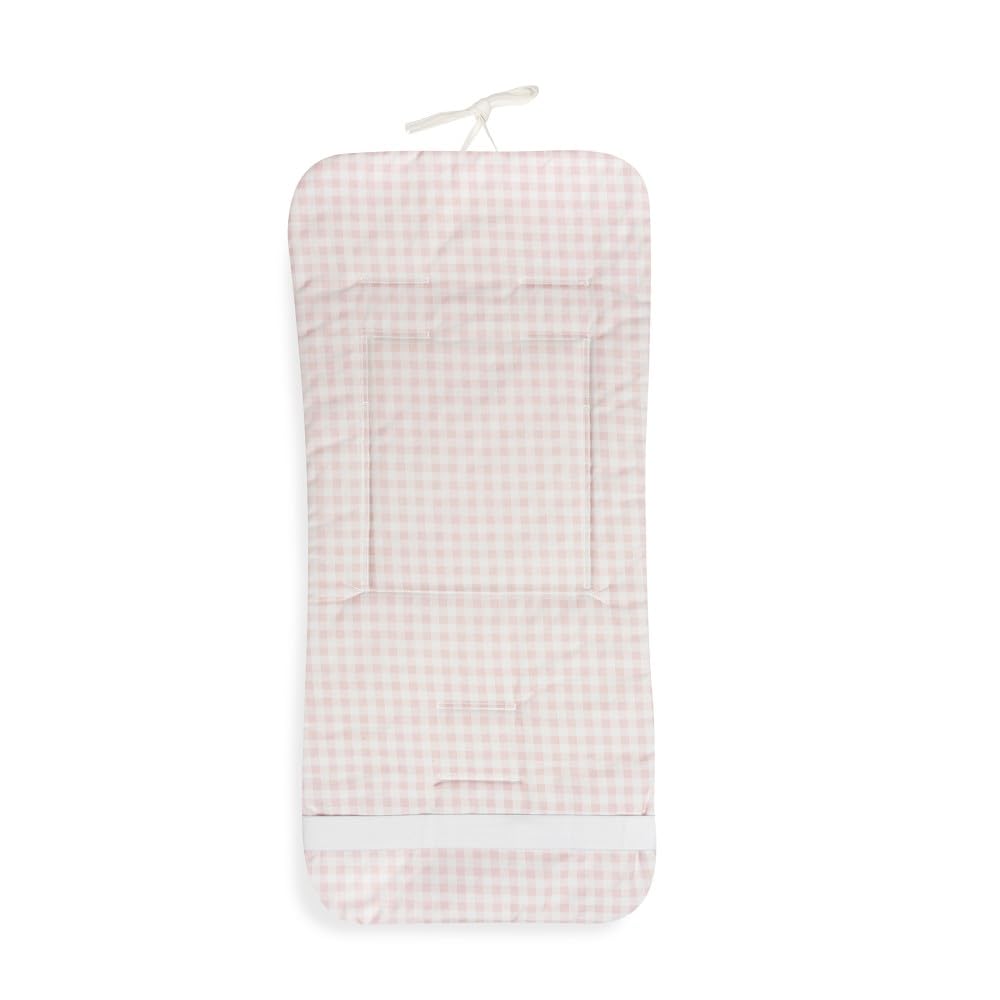 COLCHONETA DON ALGODÓN REVERSIBLE VICHY FLORES ROSA