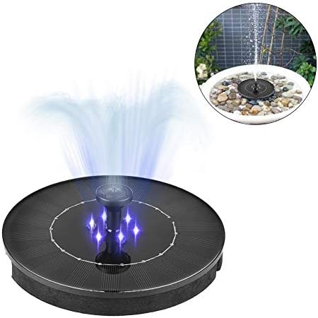 weem Solar Fountain Pump, LED Circle Garden Solar Water Pump Solar Powered Water Pump, Floating Fountain Pump for Birdbaths or Ponds