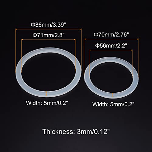 PATIKIL 70mm Regular and 86mm Wide Mouth Silicone Sealing Rings Set - Image 3