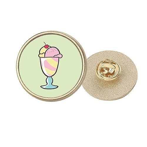 Broche ronde cerise en métal doré, le cadeau idéal et poétique
