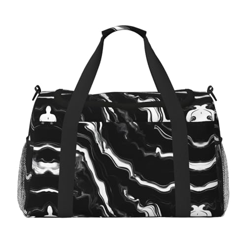 Sac de sport marbre noir et blanc sac de fitness compact One Size