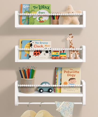 Mazjoaru Wandregal Kinderzimmer Holz Bücherregal Kinder Wand 3er Set für...