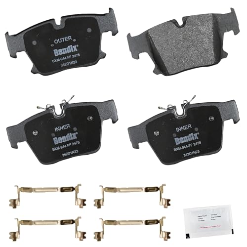 Image of Bendix Priority1 CFM2475 Semi-Metallic Rear Brake Pads for BMW 530i xDrive 2024, 540i xDrive 2024, 740i 2024-2023, 750e xDrive 2024, i7 2024-2023
