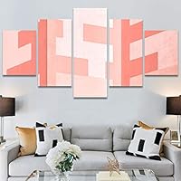SIGNWIN 5 Panel Canvas Wall Art Modern Art Abstract Closeup Colorful Cool Geometric Minimalist Mixed Media Multicolor Patterns for Home Decorations Ready to Hang - 60
