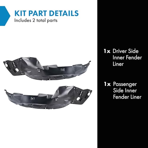 Image of TRQ Inner Fender Liner Set Compatible with 2012 Honda Civic HO1248144 HO1249144
