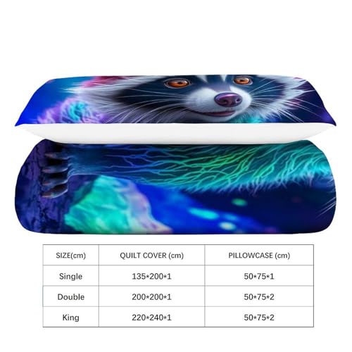 Idée cadeau housse de couette raton laveur imprimé 3D pour lit garçon