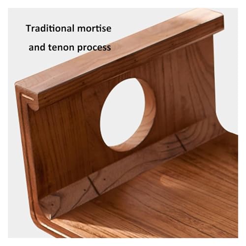 Table d'appoint rétro en bois massif de noyer de 50 cm - 5