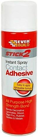 Everbuild Stick 2 Spray Contact Adhesive 500ml Wood Concrete Metal Plastic Glue