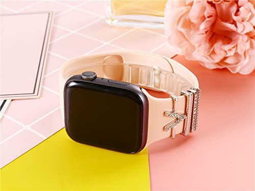Image of 5Pcs Charms for Apple Watch band 41mm 45mm 40mm 44mm 38mm 42mm 46mm 49mm Women,Diamond+Metal Jewelry Decorative Ring For iWatch series 11 10 9 8 7 6 5 4 se 3 /2,Galaxy watch 7 /6 /5 /4,Strap Accessories
