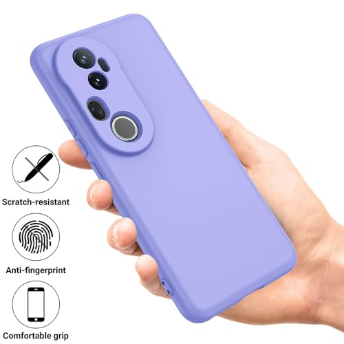 Image of Casotec Back Cover for Vivo T4 Ultra 5G | Full Camera Protection | Premium Liquid Silicon Case | Flexible Bumper Case for Vivo T4 Ultra 5G (Purple)