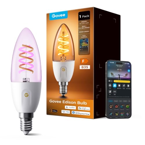 Govee Smart Edison E14 Glühbirne, 300LM WLAN Filament Klarglas, 1er Pack