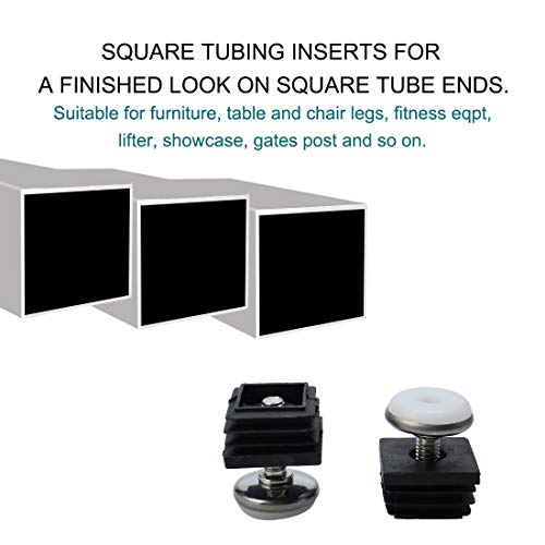 Kit de inserciones de tubo cuadrado y patas ajustables de 25x25 mm Sourcingmap 7