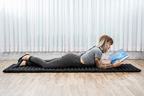 Image of Leewadee - Foldable Floor Mattress - Japanese Roll Up Futon -Trifold Tatami Mat- Guest Floor Bed - Camping Mattress - Thai Massage Mat, Kapok Filled, 75 x 20 inches, Black