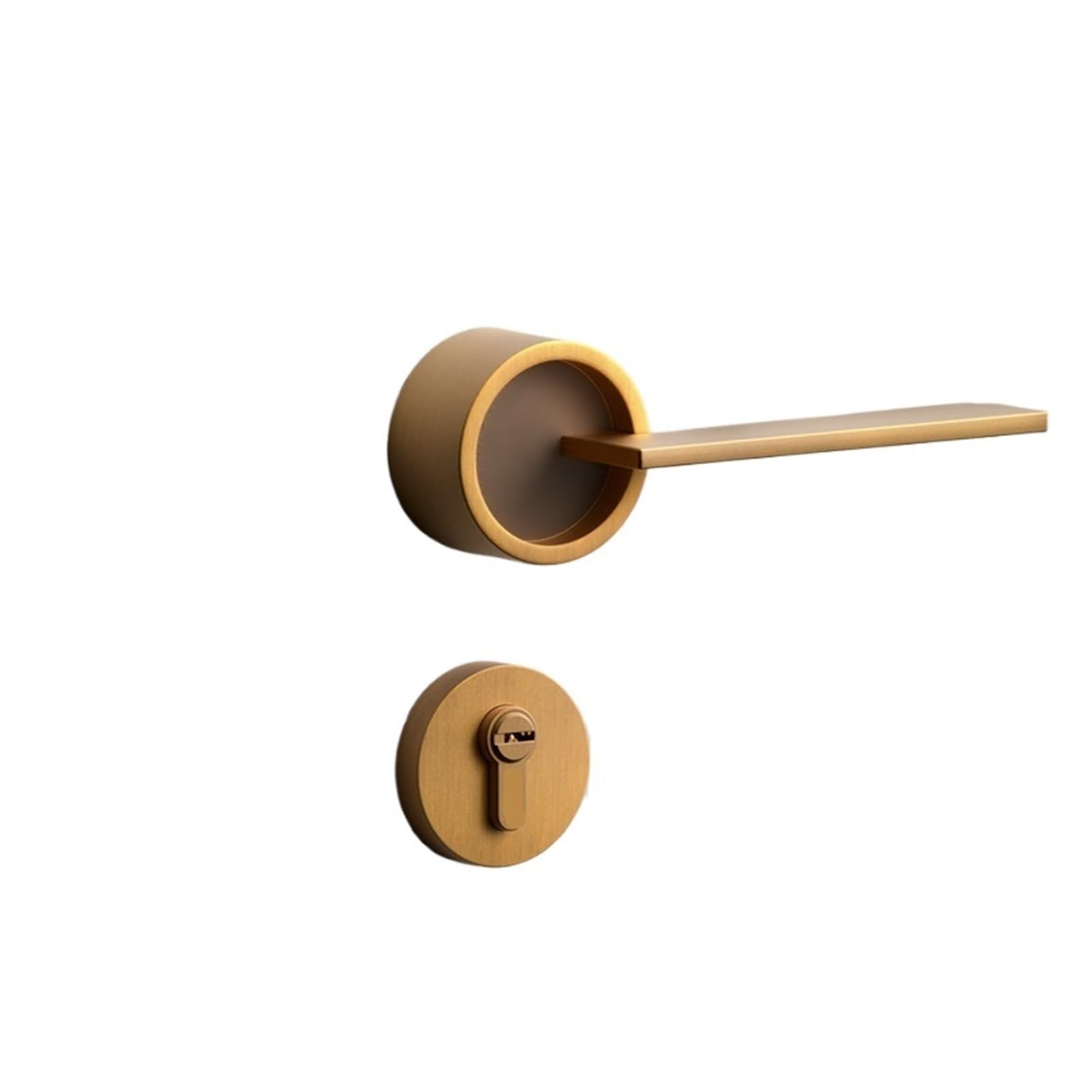 Serrure de porte de chambre en bronze jaune sans clé style nordique