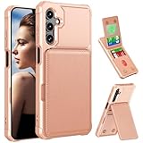 CCSmall Wallet Case for Samsung Galaxy A16 5G with Card Holder for Women Men, Luxury Folio Leather Wallet & TPU Bumper Phone Case for Samsung A16 ZM Rose