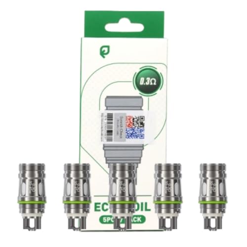 For Eleaf EC D Resistencia de malla doble (0,3 Ω paquete de 5) [RDL/DTL 30 45 W] Dual Mesh Coil Compatible con el MELO X/Melo 4S/iJust S Tank Kit iStick X80/XC100/Pico Plus Mod Original  No Nicotine