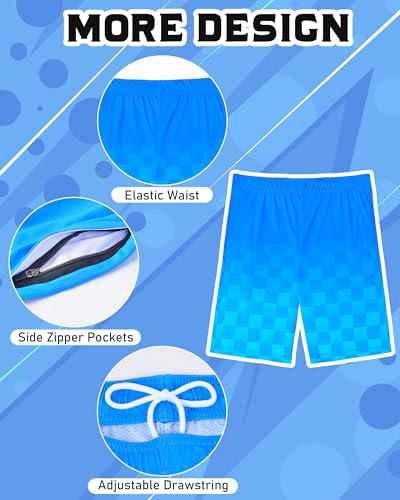 CenviaLuxy Shorts atléticos para meninos - Short de basquete de malha de secagem rápida com bolsos,