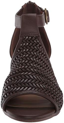 Bella Vita Women's Fashion Casual Heeled Sandal, Brown Woven, 6.5 Wide | Image 1