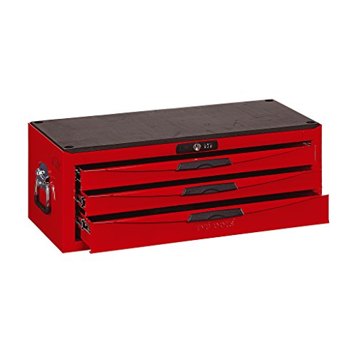 Teng Tools 3 Drawer Professional Portable Steel Lockable Red N Series Middle Tool Box - TC803N
