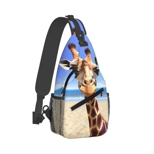 Cross Chest Bag Sling Backpack Beach Giraffe miniatura 7