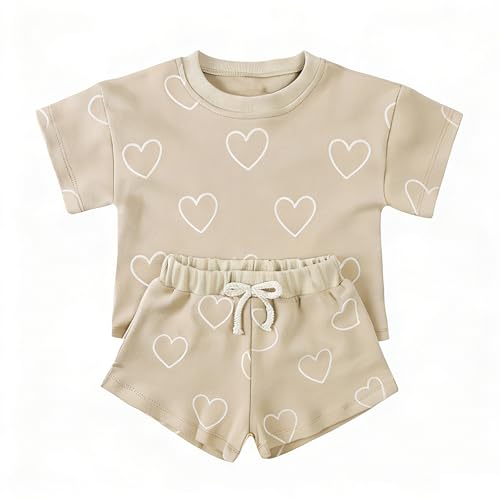 Conjunto de verano para niños pequeños con camiseta de manga corta y pantalones cortos #252