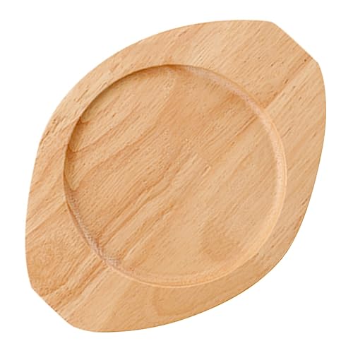 GALPADA Presina Teppanyaki Schermo Di Cottura Per Padella Pentola Da Forno Con Coperchio Pallet Vassoio Ovale Agriturismo Cucina Vassoio Per Pentole Cerchio Fornitura Khaki Di Legno