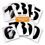 Black Vinyl Numbers Stickers - 3 Inch Self Adhesive - 2 Sets - Premium Decal Die Cut and Pre-Spaced for Mailbox, Signs, Window, Door, Cars, Trucks, Home, Business, Address Number, Indoor or Outdoor