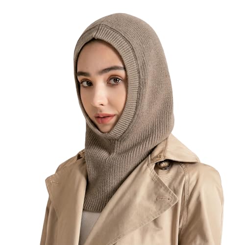 Cagoule d'hiver pour femme tricot contre le froid et les courants d'air