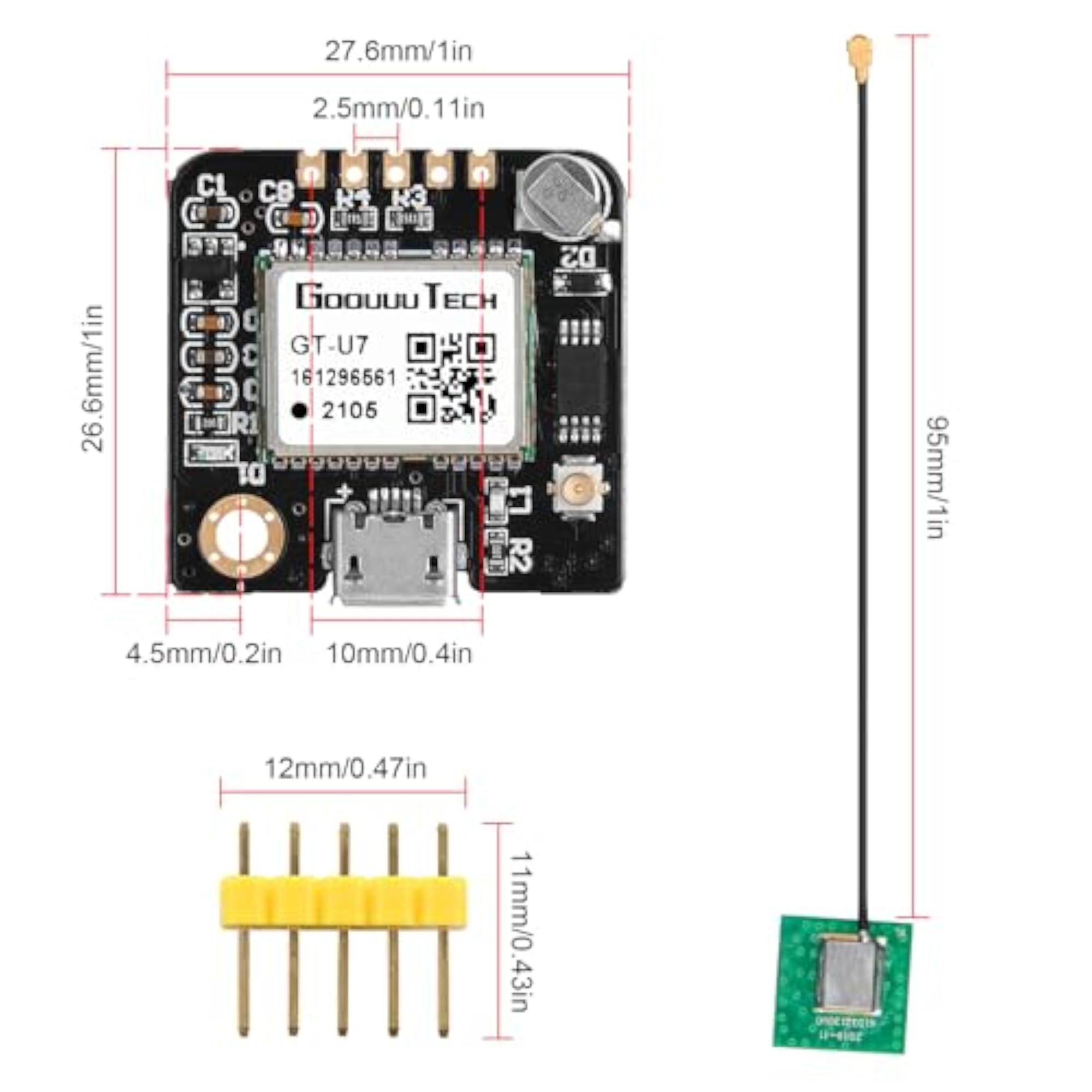 GT-U7 NEO-6M GPS Module with Antenna