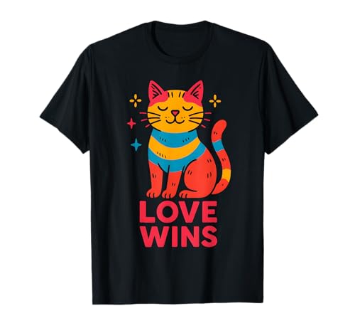 Gay Pride : Cute Cat Love gagne Rainbow T-Shirt