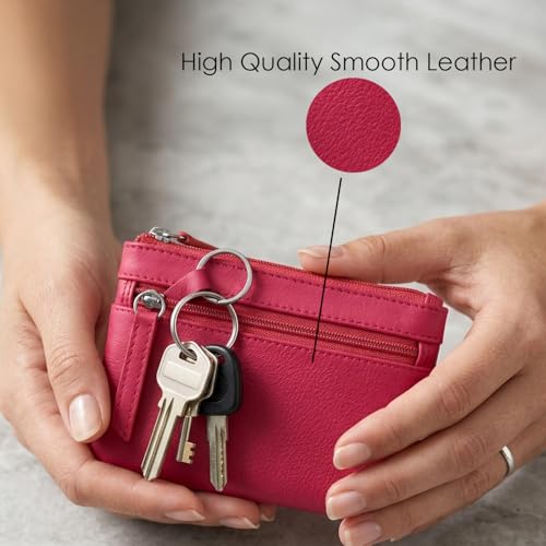 Image of ili New York Leather Mini Compact Coin Purse - Antique Saddle