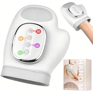 Handmassagegerät mit Wärme & Kompression, Hand Massagegerät, Elektrisches Handmassagegerät mit 3 Massagemodi 5 Intensitätsstufen, Lindert Handermüdung krankheiten, Geschenk für Familie Freunde