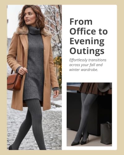 Image of MeMoi Portland Cable Knit Sweater Tights, Warm Opaque Winter Tights