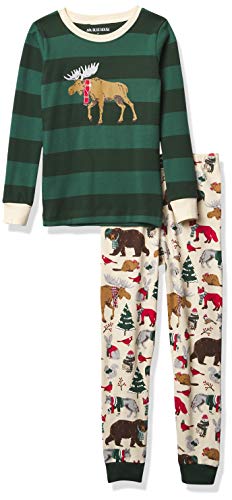 Little Blue House by Hatley Long Sleeve Appliqué Pyjama Set, Juego de Pijama Unisex Niños, Opacity, Invierno arbolado, 2 años Regular